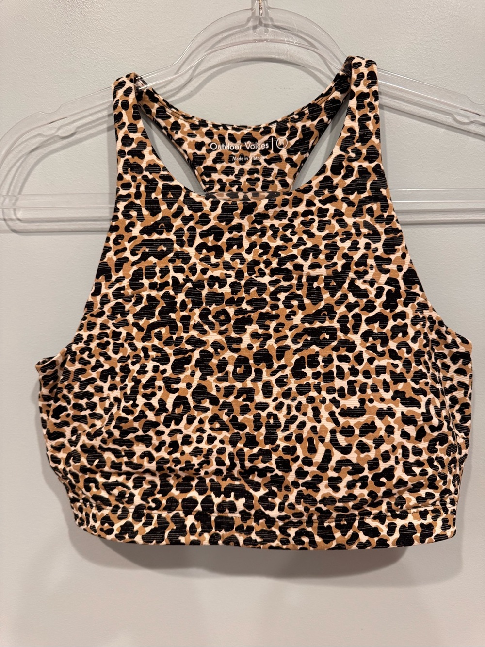Outdoor Voices Move Free Padded Crop Top Leopard